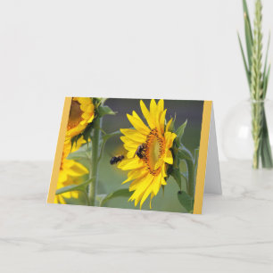Sunflowers and Bees Birthday Card