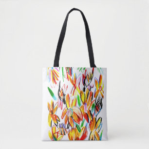Sunflowers and bees tote bag