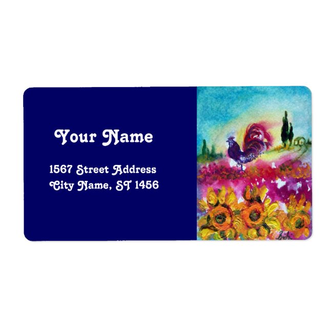 SUNFLOWERS AND BLACK ROOSTER (Front)