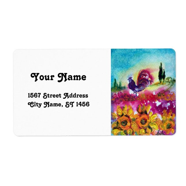 SUNFLOWERS AND BLACK ROOSTER (Front)