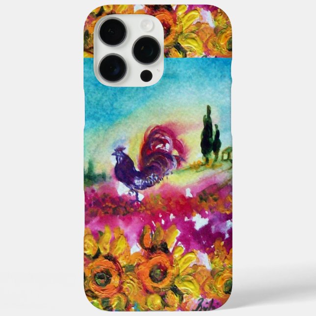 SUNFLOWERS AND BLACK ROOSTER Case-Mate iPhone CASE (Back)