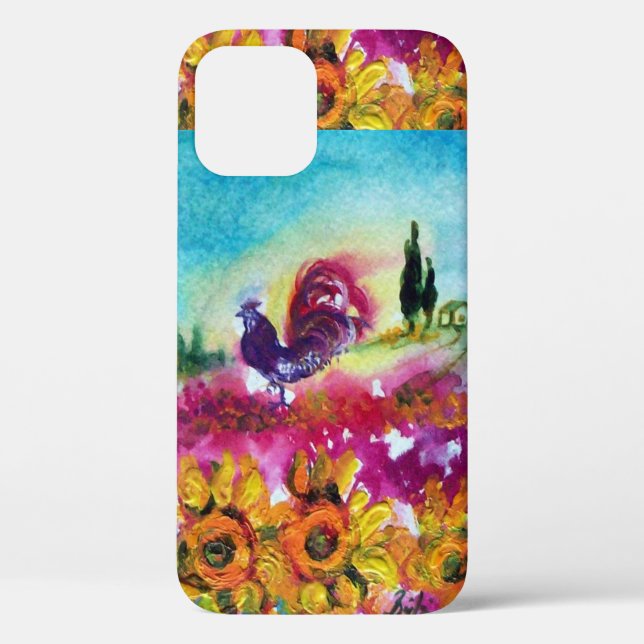 SUNFLOWERS AND BLACK ROOSTER Case-Mate iPhone CASE (Back)