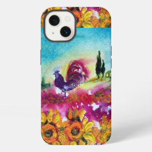 SUNFLOWERS AND BLACK ROOSTER iPhone 13 CASE