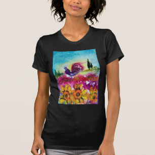 SUNFLOWERS AND BLACK ROOSTER T-Shirt
