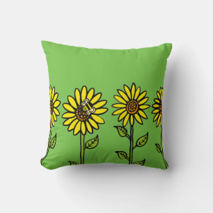 Sunflowers and Bumble Bee Cushion