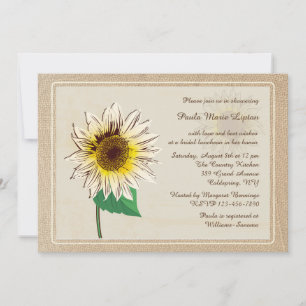 Sunflowers and Burlap Invitations