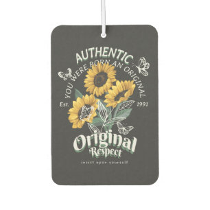 Sunflowers and Butterflies Graphic Car Air Freshener