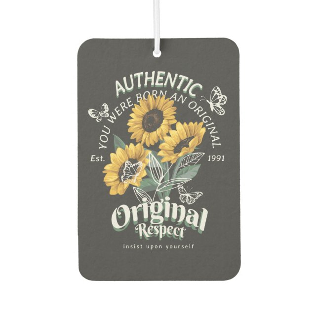 Sunflowers and Butterflies Graphic Car Air Freshener (Front)