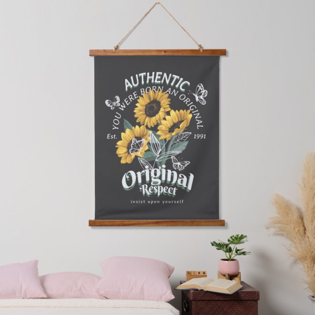 Sunflowers and Butterflies Graphic Hanging Tapestry (Bedroom)
