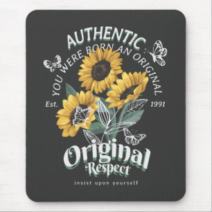Sunflowers and Butterflies Graphic Mouse Mat
