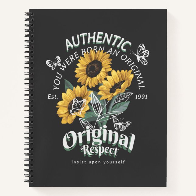 Sunflowers and Butterflies Graphic Notebook (Front)