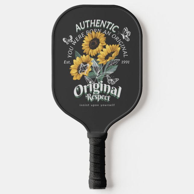 Sunflowers and Butterflies Graphic Pickleball Paddle (Front)