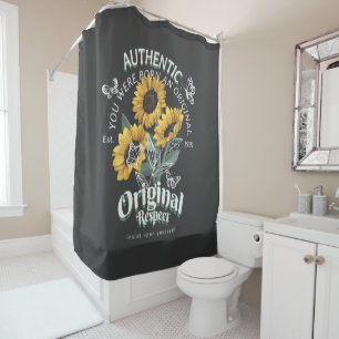 Sunflowers and Butterflies Graphic Shower Curtain