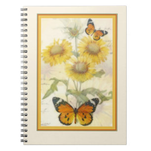 Sunflowers and butterfly notebook