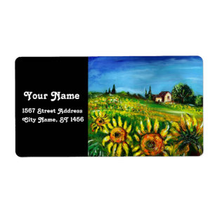 SUNFLOWERS AND COUNTRYSIDE IN TUSCANY