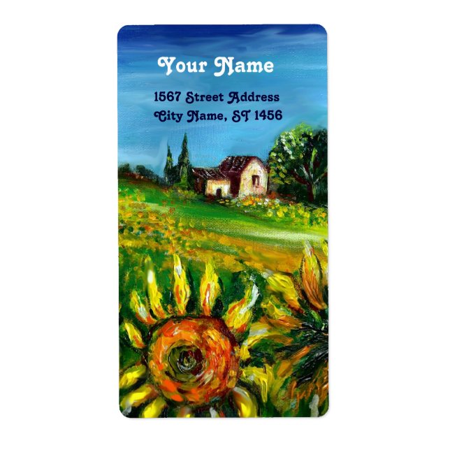 SUNFLOWERS AND COUNTRYSIDE IN TUSCANY (Front)