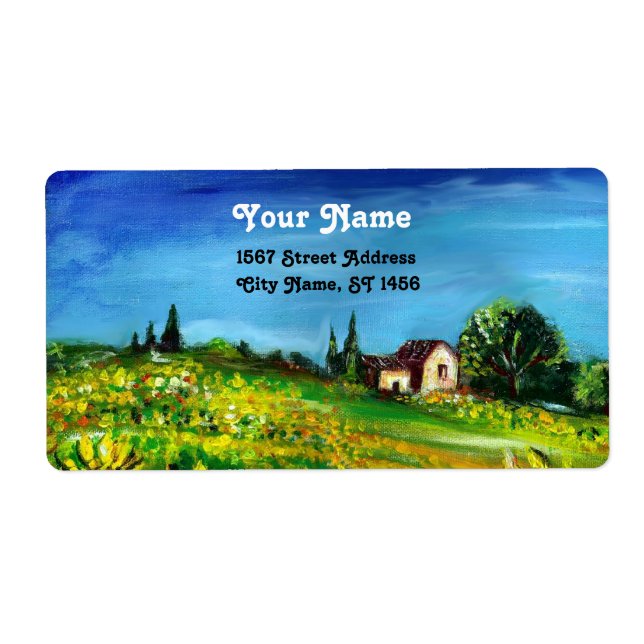 SUNFLOWERS AND COUNTRYSIDE IN TUSCANY (Front)