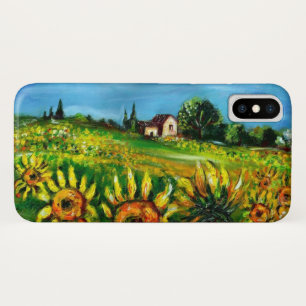 SUNFLOWERS AND COUNTRYSIDE IN TUSCANY iPhone X CASE