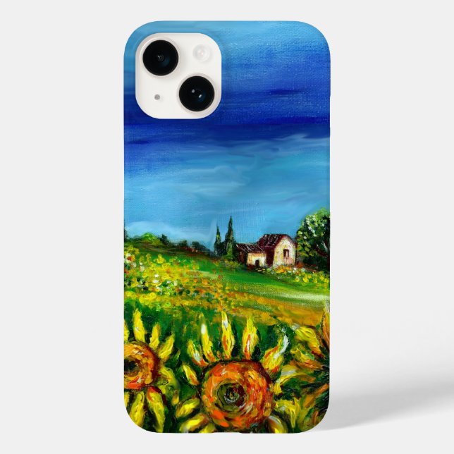 SUNFLOWERS AND COUNTRYSIDE IN TUSCANY Case-Mate iPhone CASE (Back)