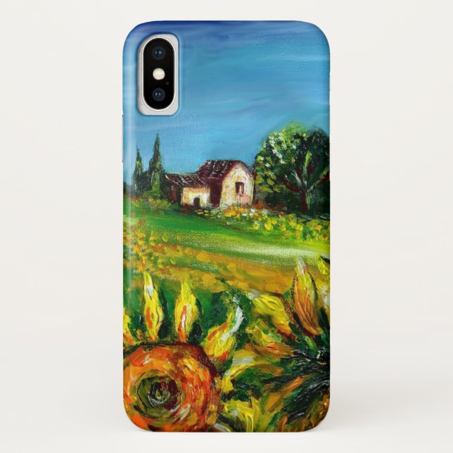 SUNFLOWERS AND COUNTRYSIDE IN TUSCANY Case-Mate iPhone CASE (Back)