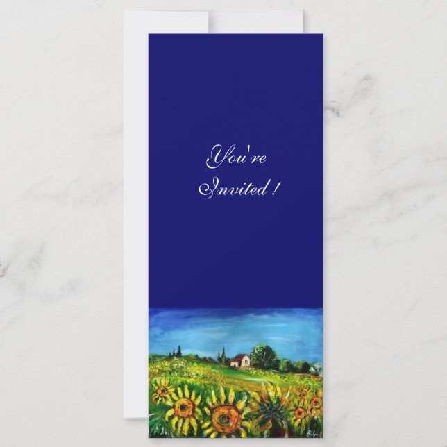 SUNFLOWERS AND COUNTRYSIDE IN TUSCANY, INVITATION (Front)