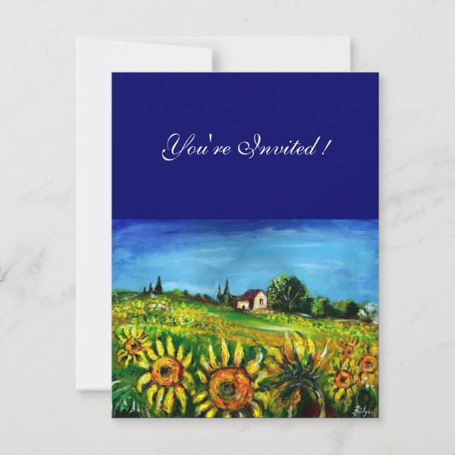 SUNFLOWERS AND COUNTRYSIDE IN TUSCANY, INVITATION (Front)