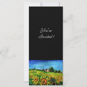 SUNFLOWERS AND COUNTRYSIDE IN TUSCANY, INVITATION
