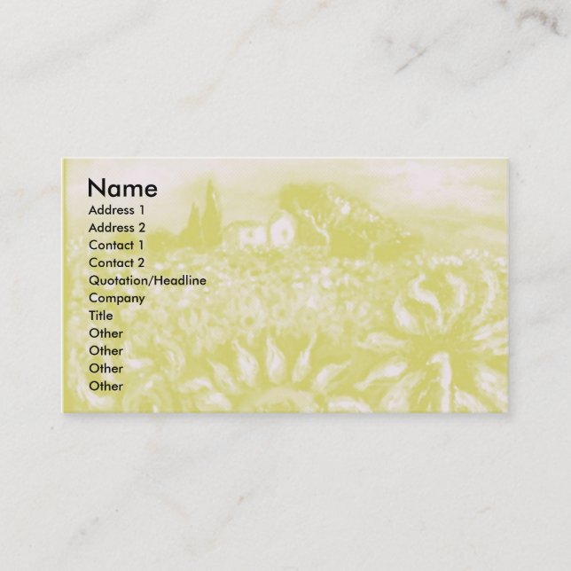 SUNFLOWERS AND COUNTRYSIDE IN TUSCANY- ITALY BUSINESS CARD (Front)