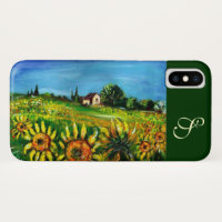 SUNFLOWERS AND COUNTRYSIDE IN TUSCANY MONOGRAM