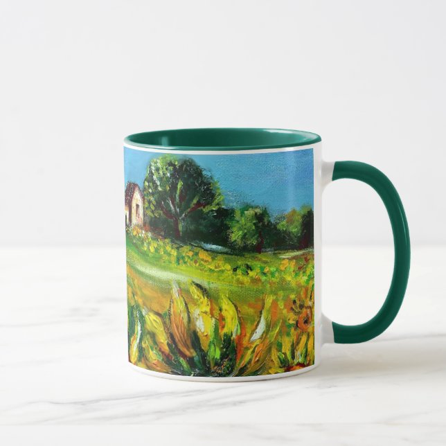 SUNFLOWERS AND COUNTRYSIDE IN TUSCANY MUG (Right)