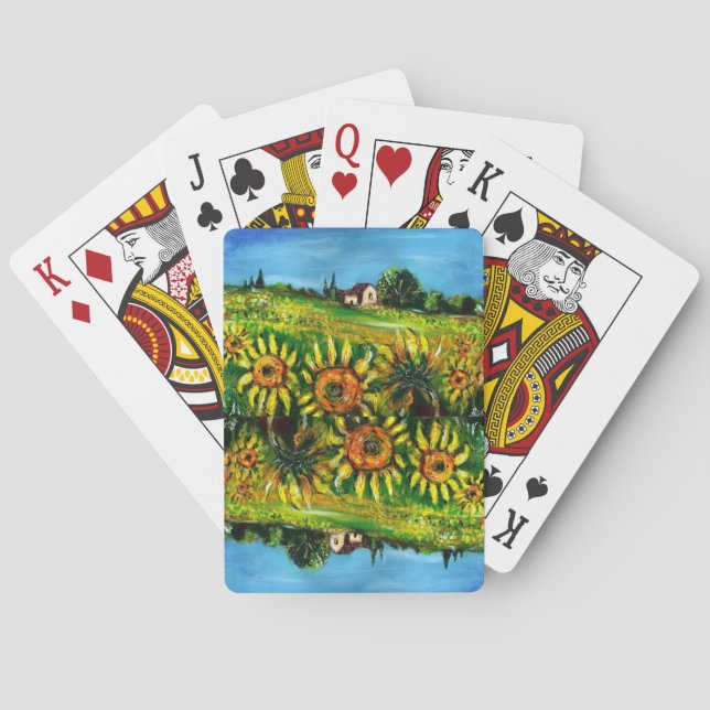 SUNFLOWERS AND COUNTRYSIDE IN TUSCANY PLAYING CARDS (Back)