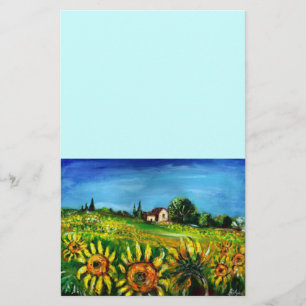SUNFLOWERS AND COUNTRYSIDE IN TUSCANY STATIONERY