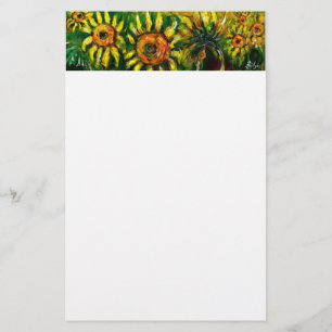 SUNFLOWERS AND COUNTRYSIDE IN TUSCANY, white Stationery