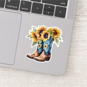 Sunflowers and Cowboy Boots Waterproof