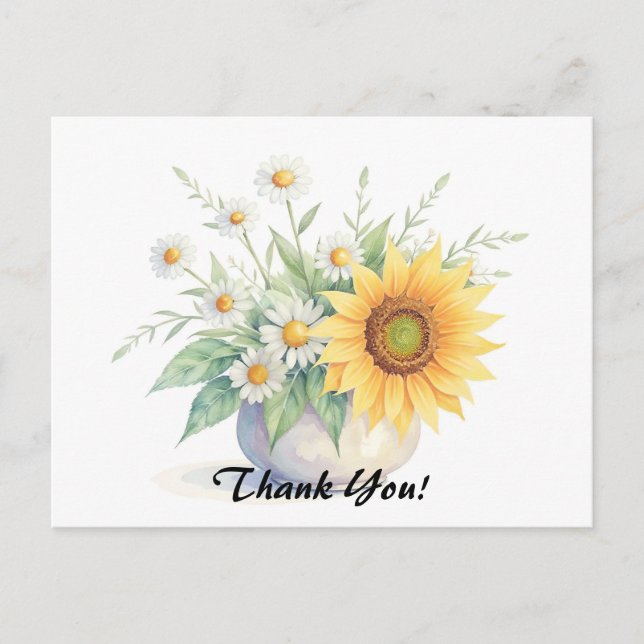 Sunflowers and Daisies Bouquet Postcard (Front)