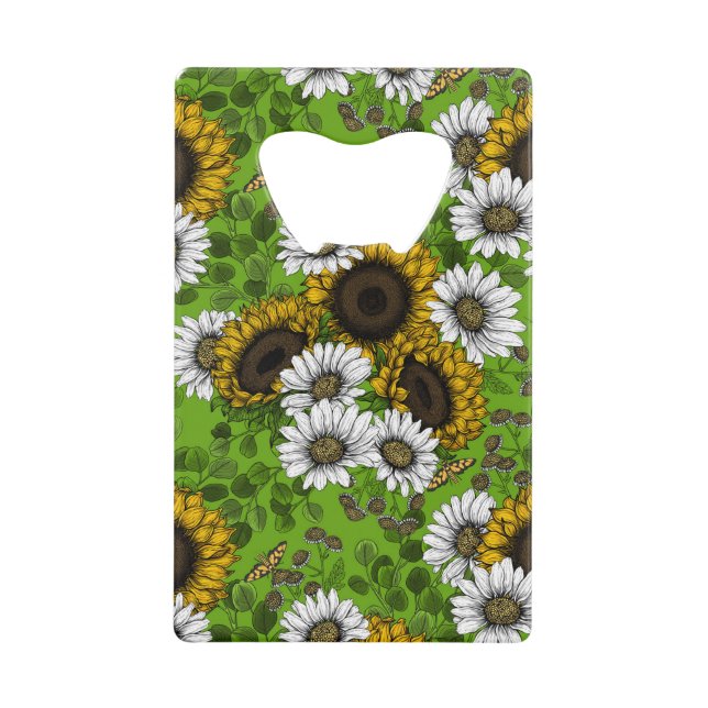 Sunflowers and daisies, summer garden (Front)