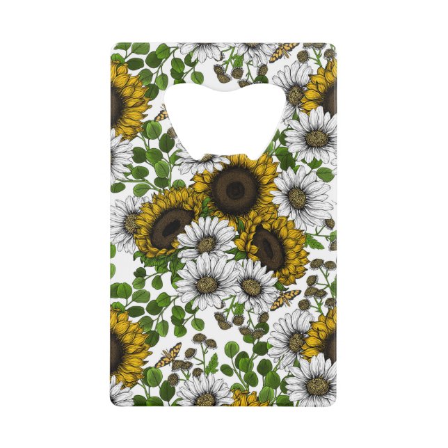 Sunflowers and daisies, summer garden 3 (Front)