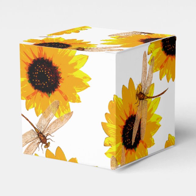 Sunflowers And Dragonflies,   Favour Box (Front Side)