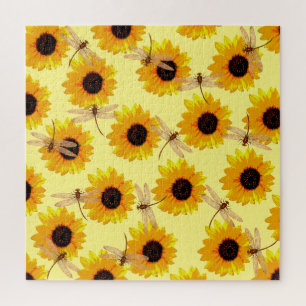 Sunflowers And Dragonflies, Jigsaw Puzzle