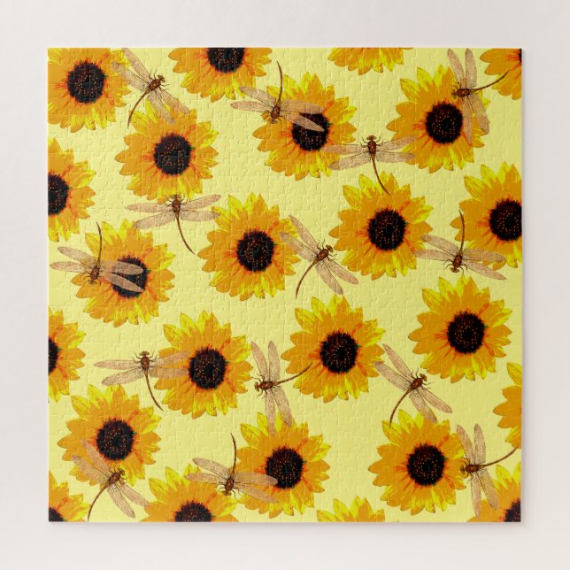 Sunflowers And Dragonflies,   Jigsaw Puzzle (Vertical)
