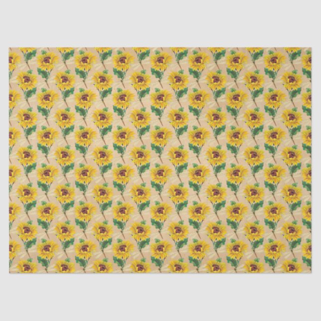 Sunflowers and Dragonflies Series Design 10 Tissue Paper (Front)