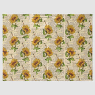 Sunflowers and Dragonflies Series Design 16 Tissue Paper