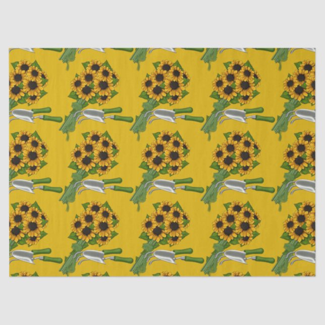Sunflowers-and-Garden-Tools- Tissue Paper (Front)