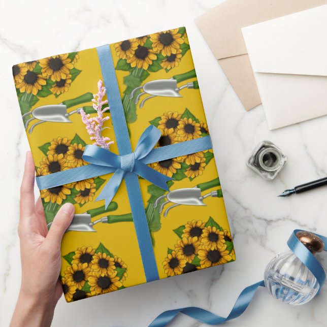 Sunflowers-and-Garden-Tools- Wrapping Paper (Gifting)