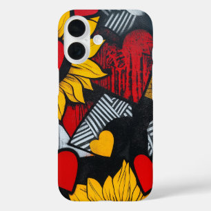 sunflowers and hearts iPhone 16 case