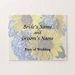Sunflowers and Hydrangeas Wedding Products Jigsaw Puzzle