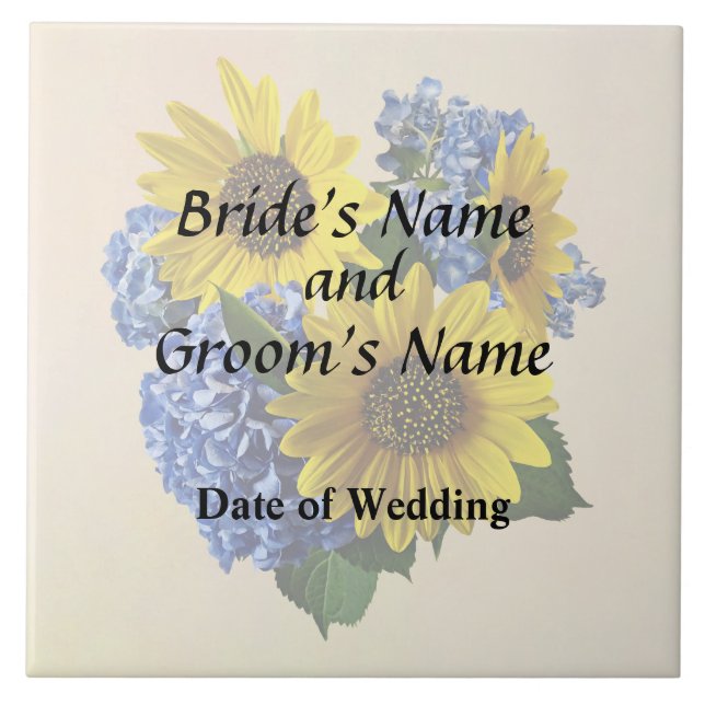 Sunflowers and Hydrangeas Wedding Products Tile (Front)