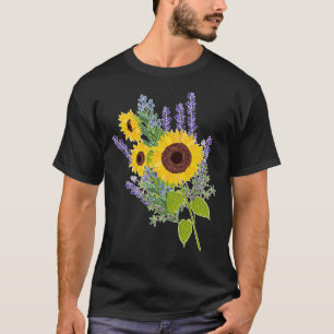Sunflowers And Lavender Bouquet     T-Shirt
