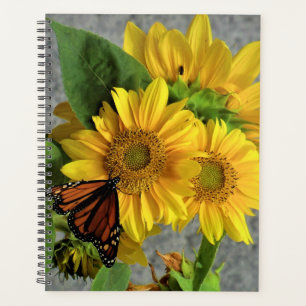 Sunflowers and Monarch Butterfly Spiral Planner