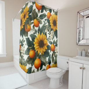 Sunflowers and Oranges Autumn Design Shower Curtain